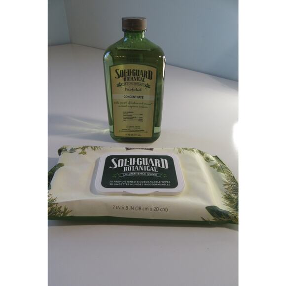 Sol U Guard Botanical 2X Disinfectant 16 Ounce And Package 30 Convenience Wipes - Picture 1 of 6